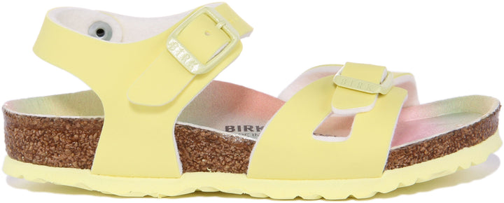 Sandales Birkenstock Rio | Birko-Flor rose - finition métallisée pour enfants