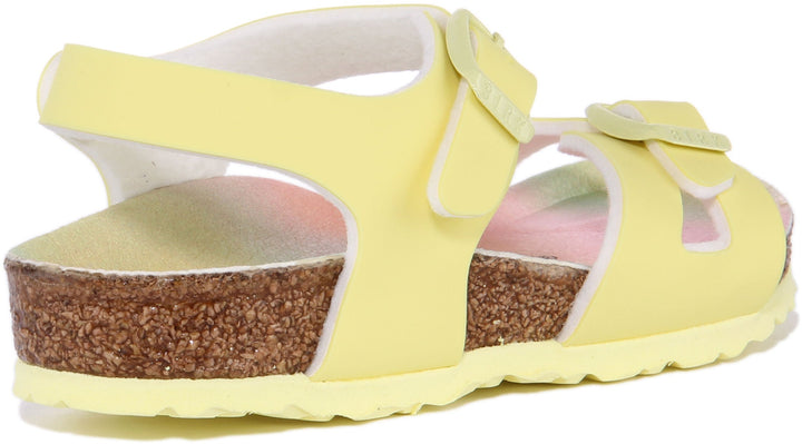 Sandales Birkenstock Rio | Birko-Flor rose - finition métallisée pour enfants