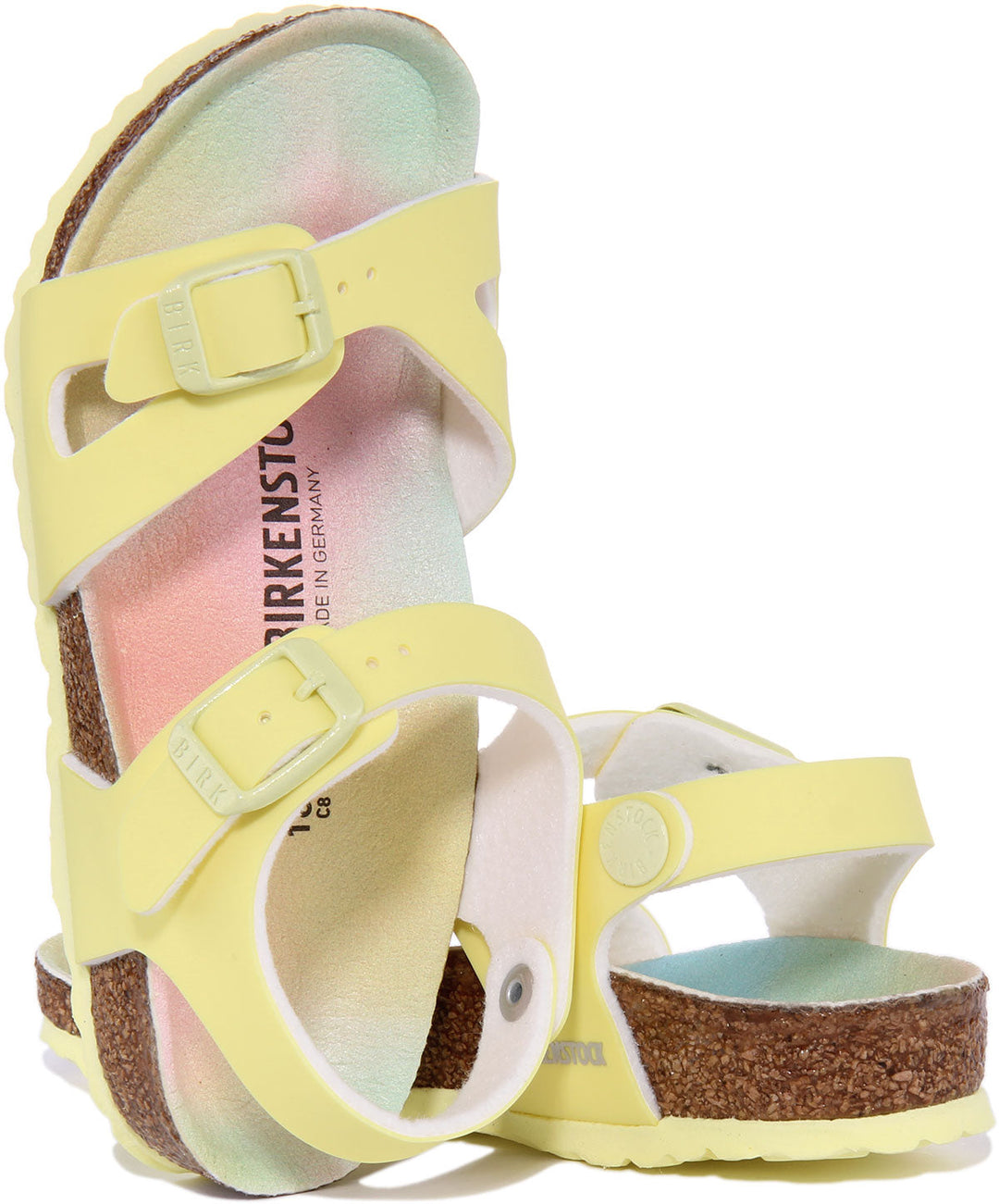 Sandales Birkenstock Rio | Birko-Flor rose - finition métallisée pour enfants