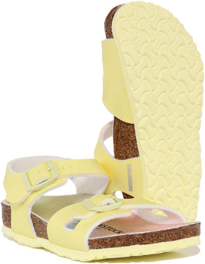 Sandales Birkenstock Rio | Birko-Flor rose - finition métallisée pour enfants