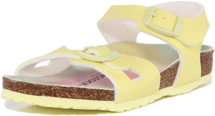 Sandales Birkenstock Rio | Birko-Flor rose - finition métallisée pour enfants